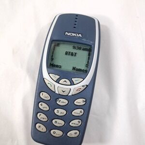 Vintage Nokia 3360 blue Cell Phone Non-Working Sample Collector's display